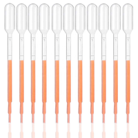 Pipette Pasteur en plastique graduée jetable de laboratoire 1ml 2ml 3ml pour transfert stérile