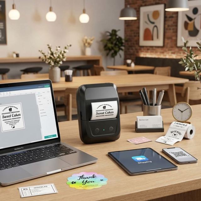 A42 Mini Printer Portable, Thermal Label Maker, Sticker Printer Machine for Small Business & Home Use