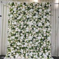 E047 8ft X 8ft 3d Roll Up Grote Roze Roos Bloem Muur Achtergrond Paneel Grote Kunstmatige Zijde Bloem Muur Mat Voor Bruiloft Evenement Decor