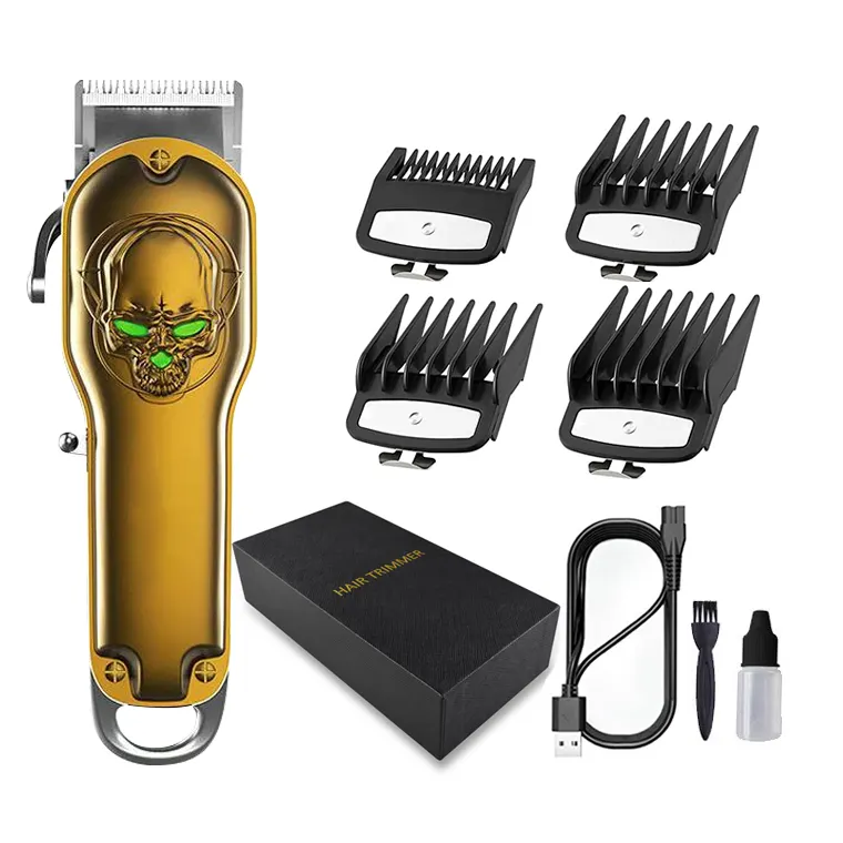 Golden Hair Trimmer Electric Clippers Metal Hair Clipper Model Machine Wireless Cut Skull Cordless Professional All Men 3 Hours