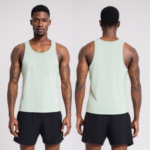 Débardeur de sport pour homme en maille unie - Séchage rapide et respirant - 280g 95% Polyester 5% Spandex - Product Image 2
