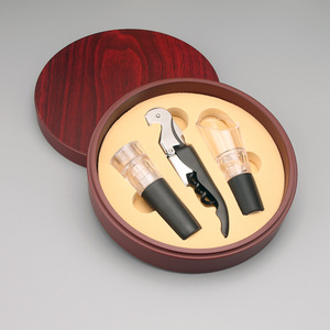 Rượu vang đỏ mở chai Bộ quà tặng hình tròn Hộp rượu corkscrew Stopper <span class=keywords><strong>pourer</strong></span> - Product Image 1