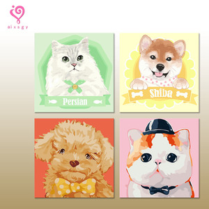 Kit de Peinture par Numéros Personnalisé en Gros pour Animaux de Compagnie : Portrait Numérique DIY de Chat Persan, Shiba Inu, Caniche – Peinture à l'Huile - Product Image 1