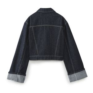 Veste en jean décontractée pour <span class=keywords><strong>femme</strong></span> HANO, col rabattu, poches sur le devant, manches longues, tendance - Product Image 3