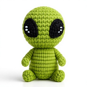 Muñeco de Ganchillo Motivacional de Alien Amigurumi, Juguete de Peluche Hecho a Mano con Frase Inspiradora, Perfecto para Regalos de Ánimo - Product Image 1