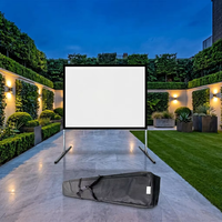 Écran de projection portable pliable rapide en PVC imperméable 100"120"150"16:9 avec support, projection frontale pour extérieur et intérieur