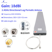 Antena Direccional Log-Periódica para Exteriores de 18dBi y Alta Ganancia, 2.4GHz, Amplificador de Señal Celular con Kit de Montaje y Conector Tipo N