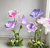 Dekorasi Latar Belakang Jendela Mal Bunga Poppy Lily Raksasa Buatan dari EVA, Grosir Pabrik Bunga Buatan