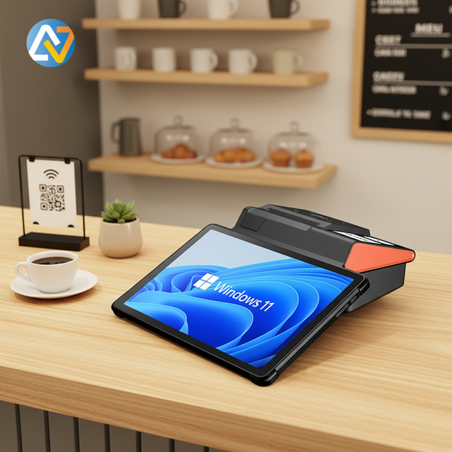 NB11W Windows 11 Desktop POS Terminal 11" HD Dual Screen Cashier Machine 80mm Receipt Printer NFC 1D 2D Scanner 8GB 128GB Intel