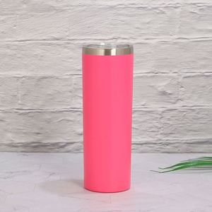 Gobelet droit et étroit pour sublimation 20oz en acier inoxydable blanc vierge avec couvercle et paille - Product Image 6