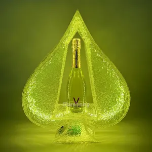 OEM קריסטל LED אקריליק שמפניה VIP מפואר תצוגת בקבוקים מציג צבעוני Ace Of Spades דוכן מחזיק יין למועדון לילה