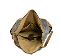 Mochilas de lona encerada vintage al por mayor para hombre, mochilas enrollables para portátil, mochilas escolares Smiggle, logotipo personalizado al por mayor
