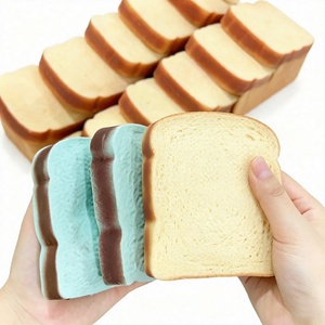 Handmade Bread Slice <b>Squishy</b> Stress Ball Slow Rising Decompression Fidget Toy <b>Food</b> Sensory Toy for Girls 14 Years & up - Product Image 3