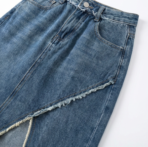 Jupe en jean asymétrique taille haute amincissante décontractée respirante mignonne et tendance pour <span class=keywords><strong>femme</strong></span>, nouvelle collection été 2026 Wangsheng - Product Image 2