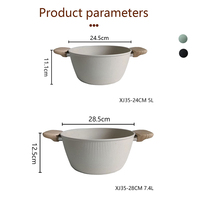 Casserole en aluminium antiadhésive saine pour la cuisine à domicile, grande capacité, pour les repas en famille, 5L