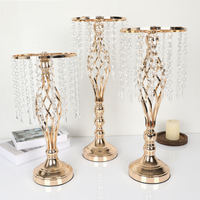Support de bougie en fer torsadé électroplaqué or, de haute qualité, durable, centre de table pour mariage et banquet occidental