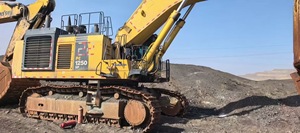 Excavatrice Komatsu Pc 1250 Sp d'occasion, 80 tonnes, équipement lourd, chenilles jaunes, moteur diesel - Product Image 2