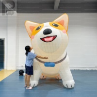 Chien gonflable géant réaliste Corgi de 13 pieds en tissu de haute qualité pour animalerie, parc animalier, marque d'animaux, événement de marché hors ligne
