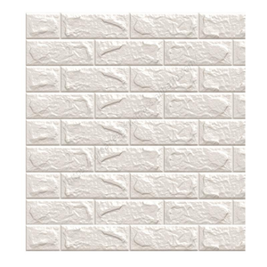 วอลเปเปอร์ติดผนังลายอิฐ 3 มิติ สีขาวล้วน วัสดุโฟม PE กันน้ำ สำหรับห้องน้ำ ราคาส่งถูก - Product Image 1