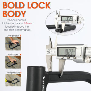 WEST BIKING-Serrure en U antivol en acier, pour porte, VTT, vélo de route, vélo électrique, chaîne de sécurité - Product Image 6