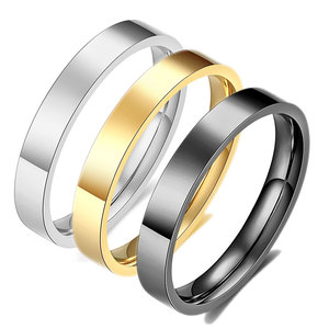 Stainless Steel <b>Ring</b> 3mm Smooth Finish Unisex <b>Couple</b> <b>Ring</b> Everyday Wear Round Geometric Shape Jewelry CG1618 - Product Image 1