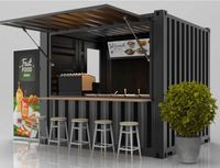Rue conteneur portable pop up en bois extérieur mobile crème glacée jus bar café restauration rapide centre commercial kiosques