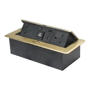 Table UK ordinateur intelligent or usb pop up prise 3 broches interrupteur connecter pop up prise table de conférence - Product Image 1