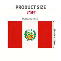 Drapeau du Pérou en polyester 3x5 pieds avec 2 œillets en laiton, couleurs vives, drapeau d'extérieur pour les matchs de football 2026, décoration d'événements