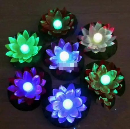 Yeni gelmesi çapı 19 LED Lotus lamba renkli değişti yüzen su havuzu isteyen ışık lambaları için parti fenerler