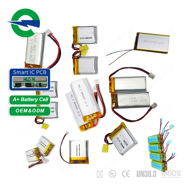 Enerforce Semi-solid State 3.7V 0.5C OEM Customizable Battery Pack with 800-1000 Cycles for MP3/MP4 & Earphones