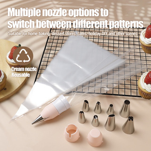 26 pièces de poches à douille jetables écologiques et sans danger pour les aliments, avec embouts en acier inoxydable pour la décoration de gâteaux et de pâtisseries - Product Image 2