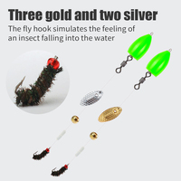 LUSHAZER Pêche à la mouche Spinner Rig Trout Float Spoon Lure Set Willow Blade Fly Hook Crappie Panfish Bass Hook Tackle Kit