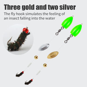 LUSHAZER Pêche à la mouche Spinner Rig Trout Float Spoon Lure Set Willow Blade Fly Hook Crappie Panfish Bass Hook Tackle Kit - Product Image 3