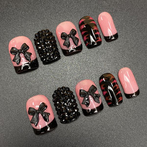 10 pièces carré fait à la main presse sur les <span class=keywords><strong>ongles</strong></span> couverture complète décoration exquise <span class=keywords><strong>faux</strong></span> <span class=keywords><strong>ongles</strong></span> acrylique bâton sur les <span class=keywords><strong>ongles</strong></span> <span class=keywords><strong>ongles</strong></span> artificiels - Product Image 6