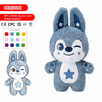 Usine de jouets en peluche personnalisés : Mini lapin clignotant décoré d'étoiles, souvenirs planétarium, mini animaux en peluche mignons, peluches personnalisées