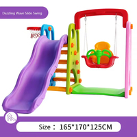Ensemble Combiné Toboggan et Balançoire en Plastique pour Enfants, Équipement de Jeux d'Intérieur et d'Extérieur, Vente en Gros Usine pour Tout-Petits