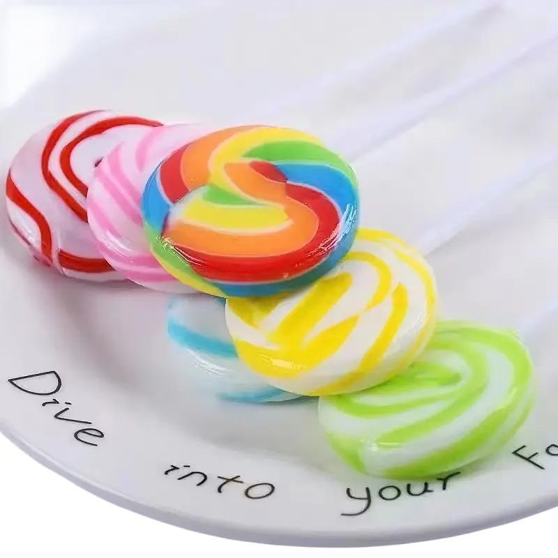 Penjualan terlaris permen Lollipop manis putaran warna-warni 12g