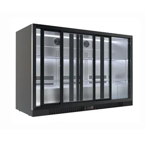 Réfrigérateur à bière sous le comptoir de <span class=keywords><strong>bar</strong></span>, refroidissement par air, capacité de 304 L, <span class=keywords><strong>3</strong></span> <span class=keywords><strong>portes</strong></span> <span class=keywords><strong>coulissantes</strong></span>, alimentation électrique, montage au sol - Product Image 1