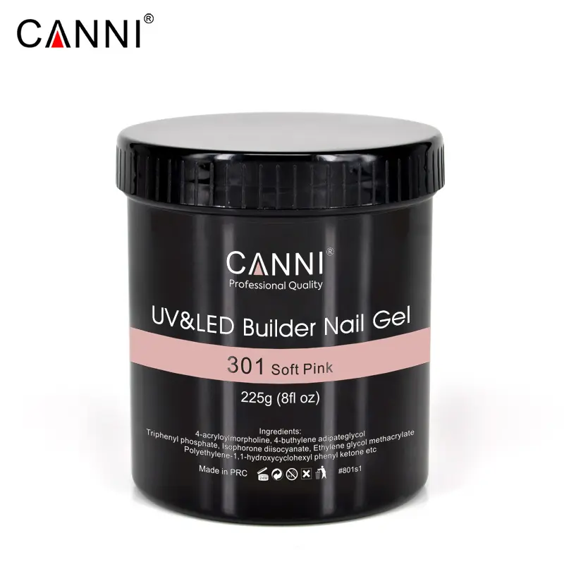 CANNI 225Gソークオフ彫刻カモフラージュジェルラッカーベナリサゼリーエクステンションポリジェル25色プライベートラベリング薄いLEDジェル