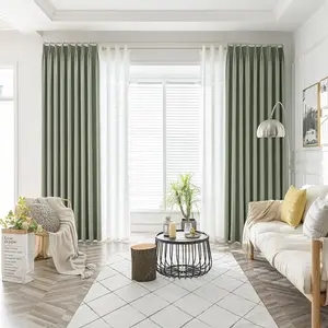 <span class=keywords><strong>Tenda</strong></span> parasole con gancio isolante per soggiorno e camera <span class=keywords><strong>da</strong></span> letto in Crepe <span class=keywords><strong>verde</strong></span> Matcha giapponese - Product Image 1