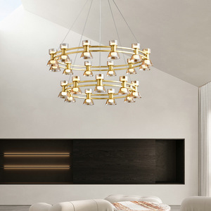 โคมไฟเพดานทองแดงสไตล์นอร์ดิกมินิมอลสีดำ ดีไซน์หรูหราด้วยกระจก สำหรับห้องนั่งเล่น ห้องนอน แขวนเพดาน ดีไซน์สร้างสรรค์ - Product Image 1