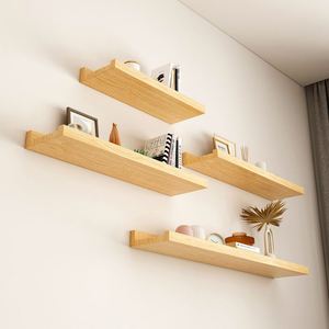 Factory Wall-Mounted Solid Wood <b>Small</b> <b>Shelf</b> Home Living Room Wall Storage Rack Bookshelf Flat Board Wall Decoration - Product Image 1