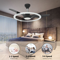 Ventilateur de plafond moderne de luxe 52 pouces à moteur DC dimmable avec télécommande pour usage hôtelier, doté d'un éclairage électrique en plastique
