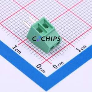 MX128-2.54-02P-GN01-Cu-Y-A Screw Terminal Block Through hole Component (THT),P=2.54mm Connector 1x2P 2.54mm Green Through Hole - Product Image 1