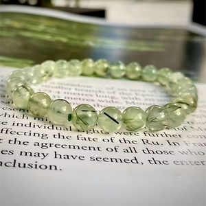 1 Radiant Green Quartz Crystal <b>Bracelet</b> With Prehnite Beads Elegant and Timeless Fine Jewelry Bangle Gemstone <b>Bracelets</b>: - Product Image 3