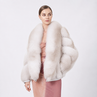 Manteau de mariée volumineux en fourrure de renard Palomino Cross, fourrure entière, court, simple boutonnage, teint uni, pour femme, manches régulières, idéal pour l'hiver