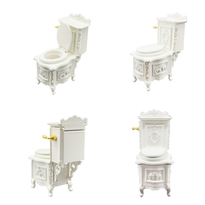 Casa de muñecas <span class=keywords><strong>miniatura</strong></span> victoriana inodoro de madera DIY - Product Image 5
