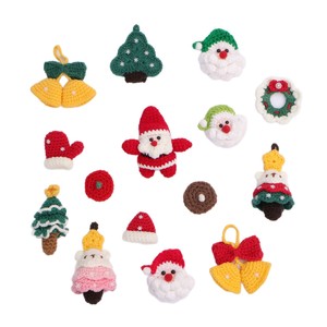 Hand Crocheted Christmas Tree Decorations DIY Knitting Material Kit Yarn Santa Bear Snowflake Pendant - Product Image 5