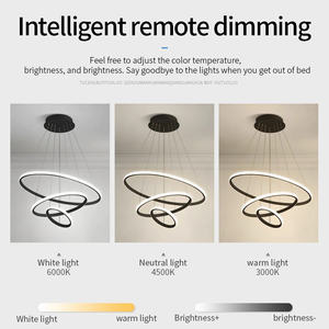 Moderno soffitto <span class=keywords><strong>ad</strong></span> anello a Led soffitta nera soggiorno sala da pranzo <span class=keywords><strong>lampadario</strong></span> <span class=keywords><strong>ad</strong></span> anello interno - Product Image 6