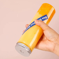 Vaso de Plástico PET de Boca Ancha para Bebidas Frías, para Leche, Jugo, 500 ml, 650 ml, Desechable, para Llevar, Botellas de Té de Burbujas Boba, 16 oz, 22 oz